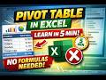 Pivot Table in Excel (Learn in 5 Minutes) | No Formulas Needed 😱