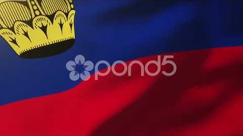 Liechtenstein Flag Waving In The Wind. Looping Sun Rises Style. Animation Loop