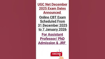 Ugc Net Dec 2025 Exam Dates Announced #ugcnet #ugcnetdec2025 #shorts