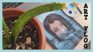 ArtVlog | Akrilik Portre Yapımı 👩🏻  #1 by İrem Özaslan 20,228 views 3 years ago 7 minutes, 4 seconds