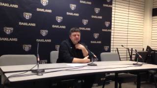 Greg Kampe discusses  the foul call with 6 tenths of a second left in regulation that allowed Oaklan