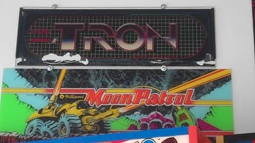 My Collection of Vintage Video Game Arcade Marquee and Shadow Boxes