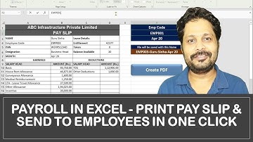 Payroll tool in Excel - Print Payslip and Send to employees in one click