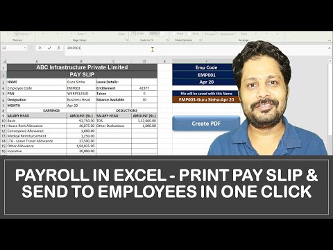 Free Tool Payroll in Excel - Print Payslip and Send to employees in one click