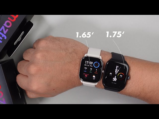 Amazfit GTS 4 vs GTS 4 Mini – Size Comparison on Wrist! (1.75' vs 1.65') 