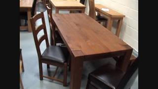 Boston Solid Dark Oak Dining Tables, Chairs, Benches and Stools