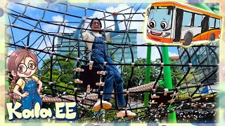 室外遊樂場|單層巴士|Exploring public transport & outdoor playground in Macau with Kala EE|船|廣東話教學|中文學習|澳門|觀音像