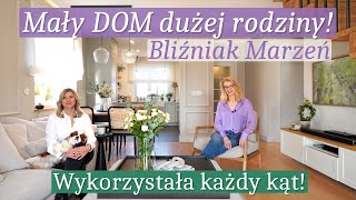 Dom BLIŹNIAK MARZEŃ 🏆 Wykorzystała każdy metr! DOM dla dużej rodziny + Organizacja kuchni 🌿 TARAS