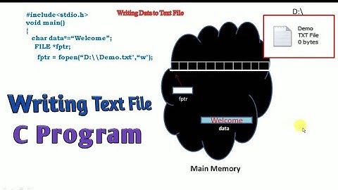 Writing data to text file, C program explaining with animation in hindi