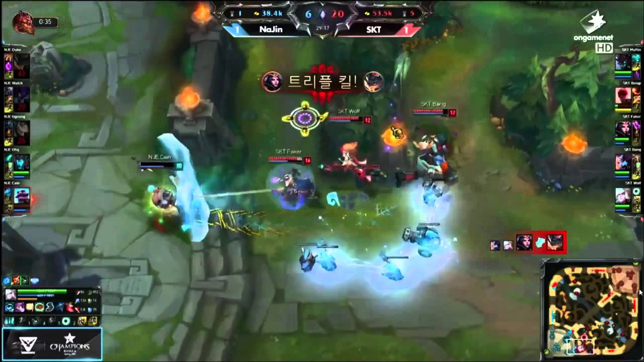 SKT T1 Faker - LeBlanc Pentakill - NJE vs SKT T1 - Game 3 - LCK Spring W1 D1 - Season 2015 - LoL
