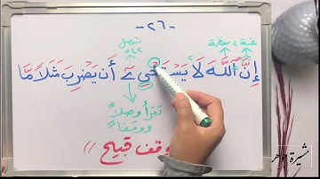 بداية الآية ٢٦ لا تقف على(يستحيي)وانتبه لسكون الحاء وكسر الياء التالية ومد الياء المعقوفة وصلا ووقفا