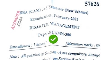 Mdu BBA CAM 3rd Sem DM Question Paper 2022