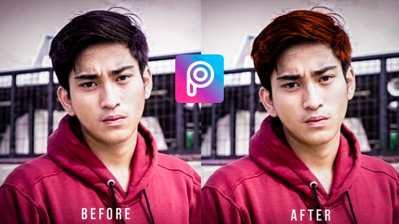 Cara edit  mengubah warna rambut  di aplikasi  Picsart 