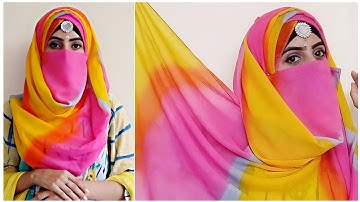 Hijab style for party wear | Niqab Style For Wedding | Full coverage hijab | Hijab Tutorial 2021