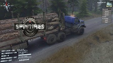 Spintire Ural semi Load of logs!