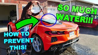 How Much Water & SOAP Gets INTO The C8 Corvette's Engine BAY / How To Make Washing EASIER!!!