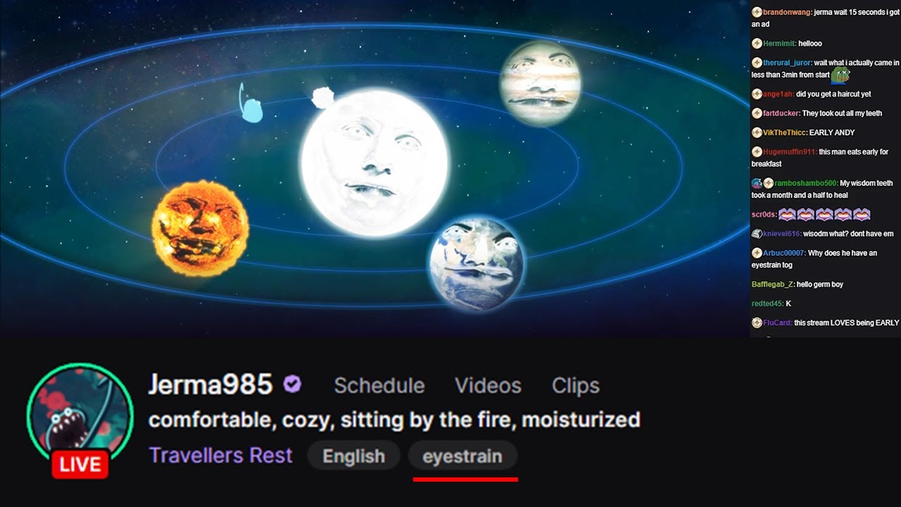 The Jerma "Eyestrain" stream YouTube