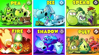 Tournament 8 Team Plants FIRE x ICE x PEA x SHADOW - Who Will Win? - PvZ 2 Team Plant Battlez