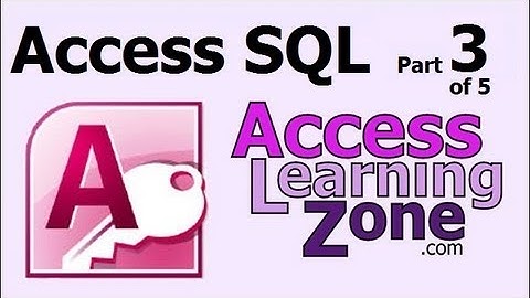 Microsoft Access SQL Part 3 of 5 - What is SQL