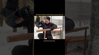 Man build a plastic shelter to survive in winter #survival #camping #outdoorskills #shorts