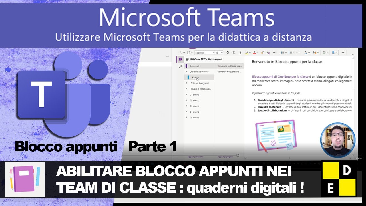 Microsoft Teams - Abilitare blocco appunti nei Teams di classe: quaderni  digitali! PARTE 1 - Teams 