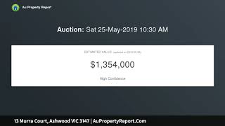 13 Murra Court, Ashwood VIC 3147 | AuPropertyReport.Com