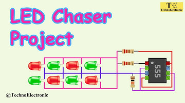 LED Chaser Circuit | Electronics Project Using 555 IC