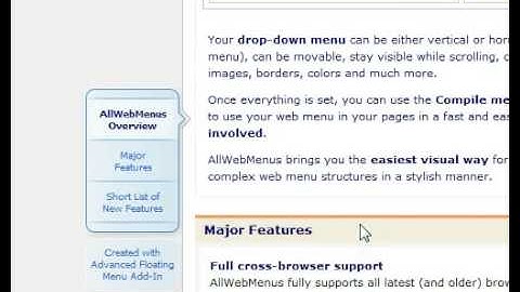 Advanced Floating Menu Example