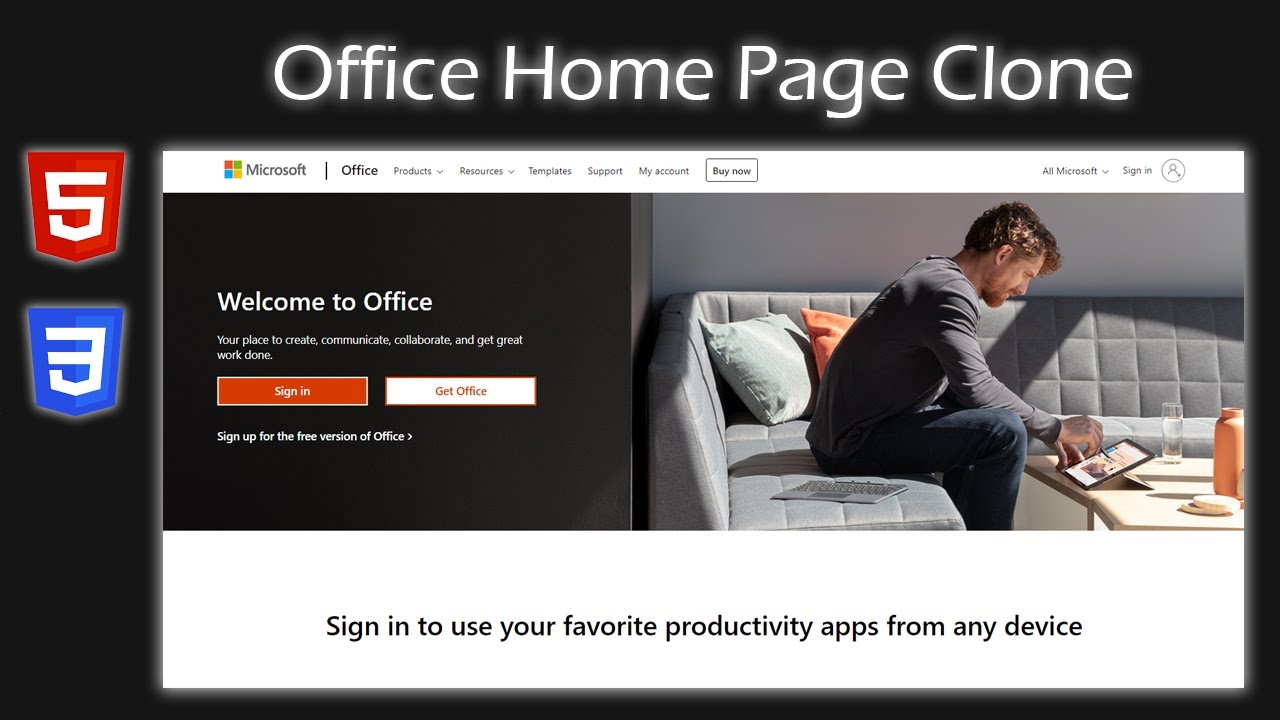 Clone Office's Home Page with HTML and CSS YouTube