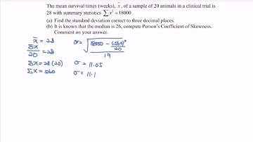 PYT6 ungrouped-standard deviation & Pearson