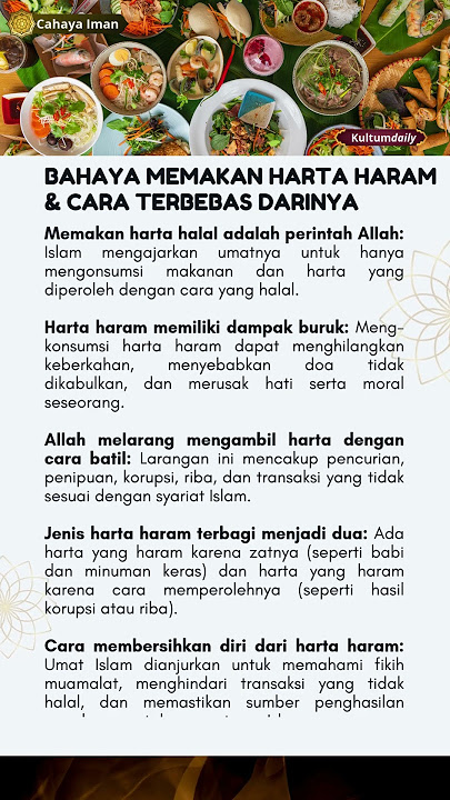 Bahaya Memakan Harta Haram & Cara Terbebas darinya #kultum #hartaharam #harta #makananharam