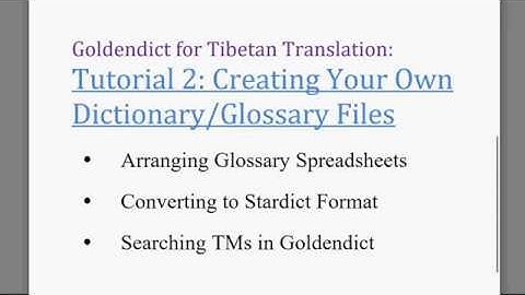 Goldendict for Tibetan Translation: Tutorial 2