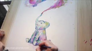 painting elephant watercolor paintingvalley