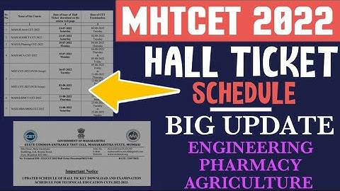 MHTCET 2022 ADMIT CARD RELEASED |  MHT-CET ADMIT CARD / HALLTICKET 2022 DOWNLOADING DATE RELEASE