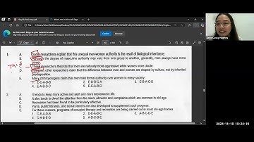 Verbal Reasoning part 1 by CHAPS (Prof. Hughes) Nov. 2024