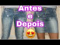 #customizar Como transformar calça jeans em saia