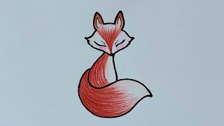 رسم ثعلب بشکل جمیل ?Beautiful fox drawing