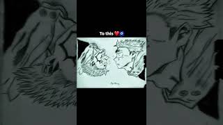 itadori vs sukuna❤️anime Sketch video 💕 #art #drawing#likeandsubscribe #jujutsukaisen #yujiitadori