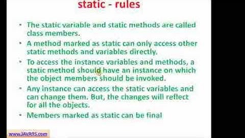 JAVA Programming Tutorial Non Access Modifiers in Java static final etc