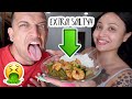 MAKING HUSBAND'S FOOD EXTRA SALTY TO SEE HIS REACTION!!
