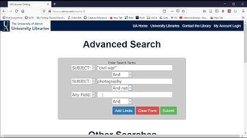 Using an Advanced Search in the UA Libraries Catalog