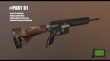 HK416 Video Game Model Texturing Tutorial - 3ds max and Quixel Suite (2 hours)