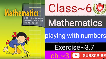 Class6||Maths||Exercise-3.7||Playing with numbers||Chapter3||NCERT||RBSE|CBSE| @Mathematicsanalytics