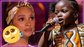 Golden Buzzer:first from Africa girl couldn't hold back her tears as the song was very