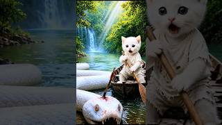 A Little cat Tried to Save an Injured Giant Snake 🐍💔 What Happened Next Will Touch Your Heart!”
