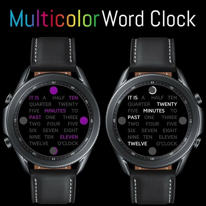 Multicolor Word Clock Watch Face Wear OS YouTube multicolor-word-clock-watch-face-wear-os-youtube