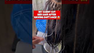 My client cut her hair after having soft locs! 😱 #braids #softlocs #braider #clients #cuthair screenshot 4