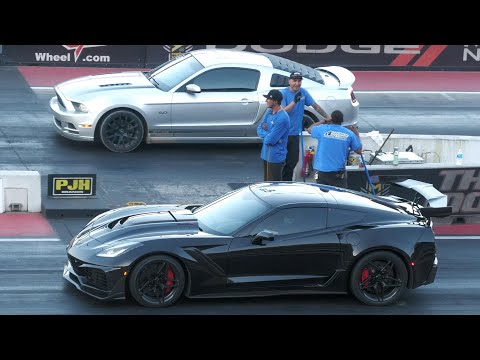 ZR1 Corvette vs Mustang GT - drag racing