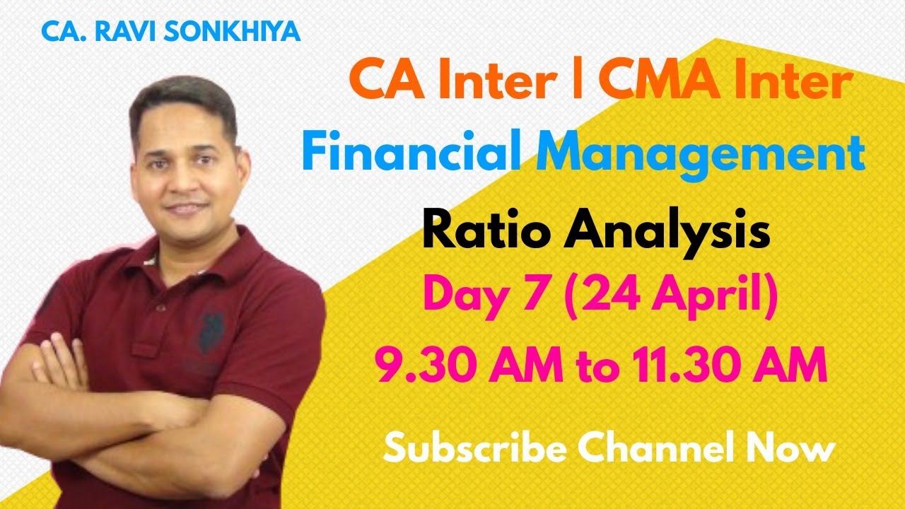 CA Inter | CMA Inter | Financial Management | Ratio Analysis | Day 5 ...