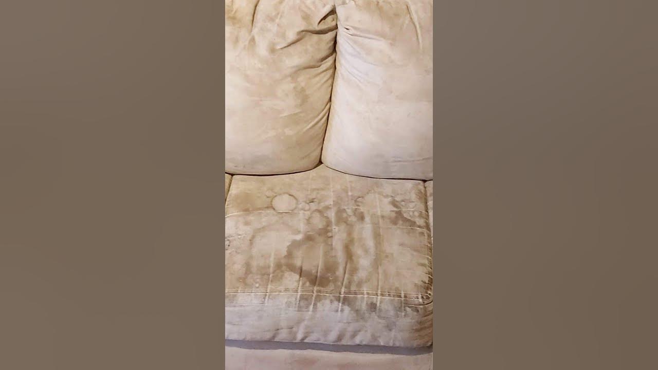 Como lavar sofa em casa, a seco ANTES E DEPOIS.How to clean dirty couch